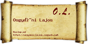 Osgyáni Lajos névjegykártya