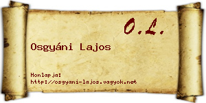 Osgyáni Lajos névjegykártya