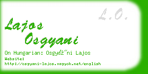 lajos osgyani business card